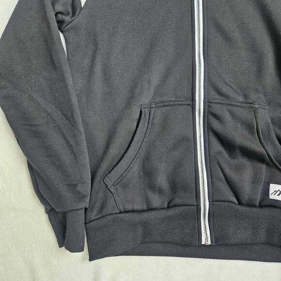 Mens Fleece Lined Black Jacket Size Small Zip Up Drawstring Hood Great Condition - Picture 5 of 10